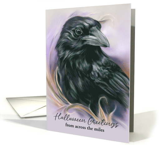 Halloween Crow Autumn Corn Black Bird Art Across the Miles Custom card