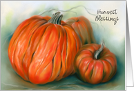 Autumn Harvest Blessings Pumpkin Patch Pastel Art Custom card