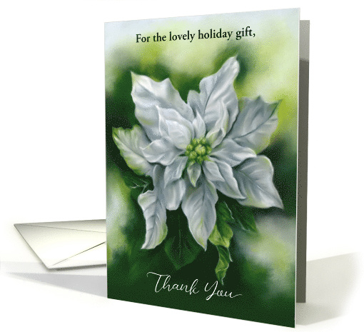 Thank You for Holiday Gift White Poinsettia Pastel Flower... (1740094)