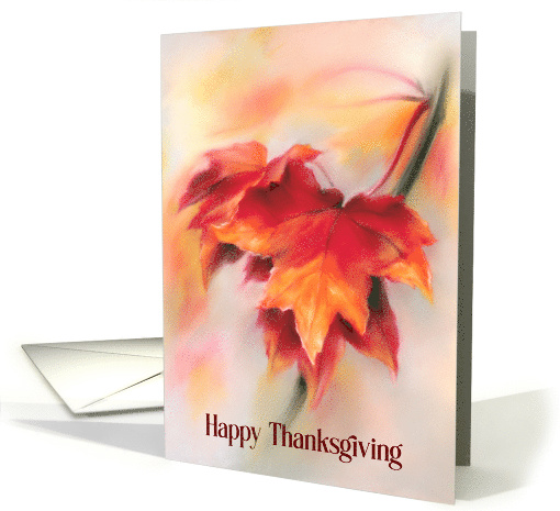 Happy Thanksgiving Autumn Red Maple Leaves card (1743358)