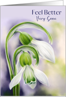 Feel Better Soon White and Green Snowdrops Spring Flowers card
