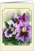 Any Occasion Pretty Pansies Colorful Flowers Pastel Art Blank card