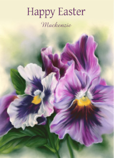 Easter for Personalized Name Pretty Pansies Colorful Flowers M