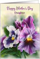 Mothers Day Daughter Pretty Pansies Colorful Flowers Personalized card