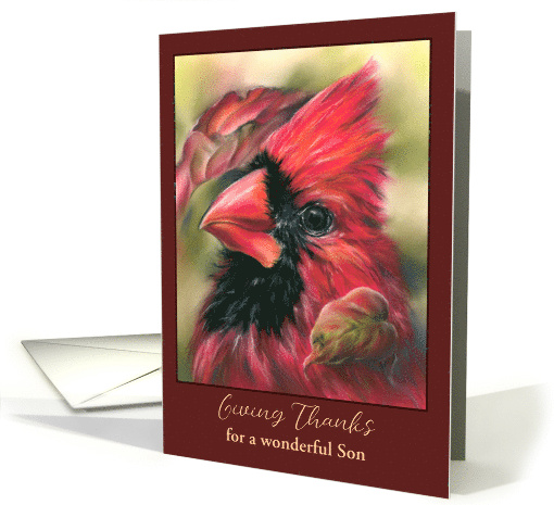 Thanksgiving Son Cardinal Male Red Bird Autumn Dogwood Custom card