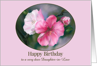 Birthday for Daughter in Law Pink Quince Flowers Pastel Floral Custom card