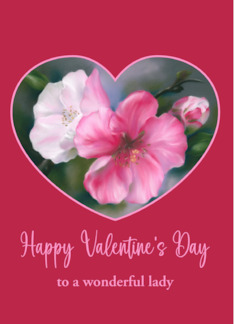 Valentine for Her Pink Quince Flowers Pastel Floral Art Personalized