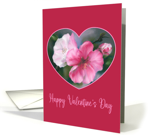 Valentines Day Pink Quince Flowers Pastel Floral Art card (1752048)
