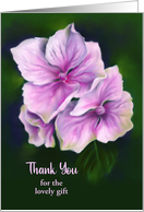 Thank You for Gift Pink Hydrangea Flowers Pastel Floral Custom card