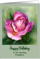 Birthday for Daughter Rose Colorful Floral Art Personalized card