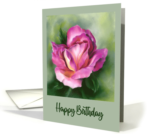 Happy Birthday Rose Colorful Floral Pastel Art card (1754188)