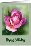 Happy Birthday Rose Colorful Floral Pastel Art card