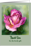 Thank You for Gift Rose Colorful Floral Pastel Art Custom card