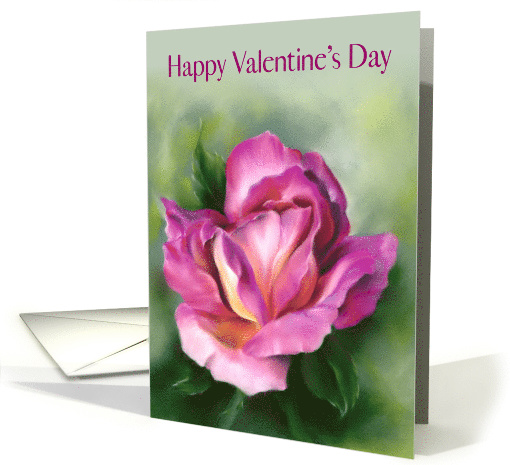 Happy Valentines Day Rose Colorful Floral Pastel Art card (1754228)