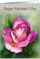 Happy Valentines Day Rose Colorful Floral Pastel Art card