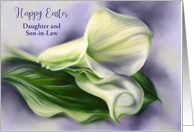 Easter Daughter Son in Law Calla Lilies on Purple Floral Art Custom card