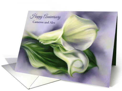 Marriage Anniversary Personalized Names Calla Lilies on... (1754762)