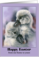Easter from Our Home Sweet Cygnets on Purple Personalized card