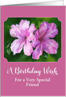 Birthday for Friend Azalea Pink and Magenta Flowers Personalized card