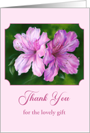 Thank You for Gift Azalea Pink and Magenta Flowers Custom card