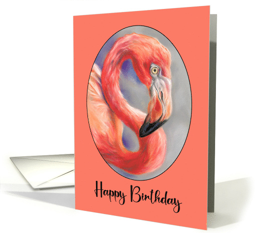 Happy Birthday Colorful Flamingo Bird Art Profile card (1763332)