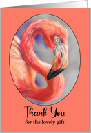 Thank You for Gift Flamingo Tropical Bird Art Profile Custom card