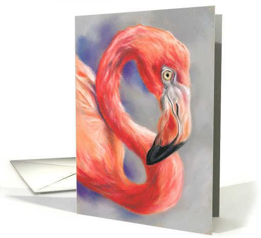 Any Occasion Flamingo Tropical Bird Colorful Art Profile Blank card