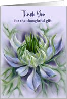 Thank You for Gift Nigella Love in a Mist Pastel Flower Custom card