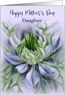 Mothers Day Daughter Nigella Love in a Mist Pastel Flower Art Custom card