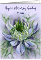 Mothering Sunday for Mum Nigella Love in a Mist Pastel Flower Custom card