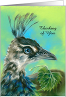 Thinking of You Peahen Bird Portrait Pastel Art Custom card