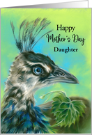 Mothers Day Daughter Peahen Bird Portrait Pastel Art Custom card