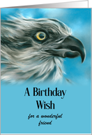 Birthday Wish for Friend Osprey Blue Sky Bird Art Custom card