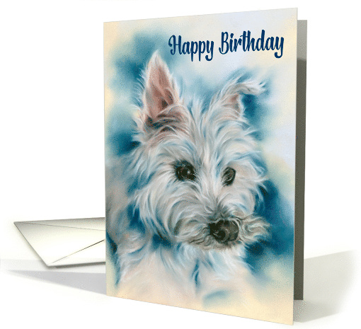 Happy Birthday White West Highland Terrier Dog Portrait card (1767824)