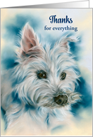 Thank You White West Highland Terrier Dog Portrait Custom card