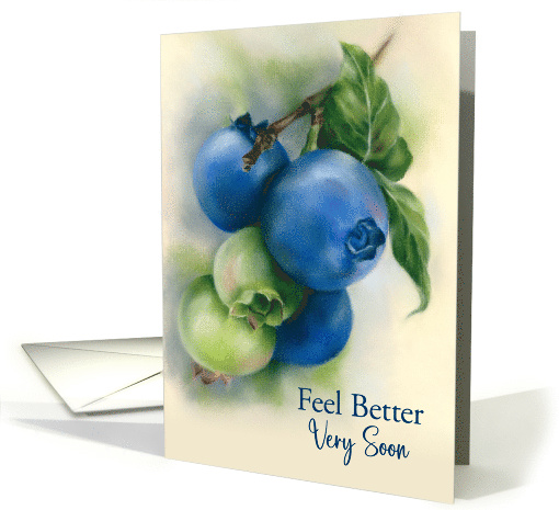 Feel Better Soon Blueberries Botanical Art card (1768414)