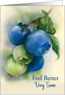 Feel Better Soon Blueberries Botanical Art card