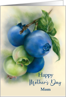 Mothers Day for Mom Blueberries Botanical Art Custom card