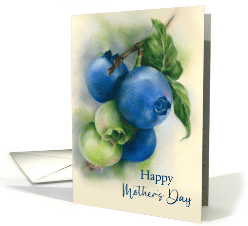 Happy Mothers Day Blueberries Botanical Art card (1768900)