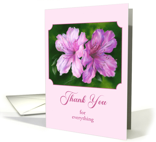 Thank You Azalea Pink and Magenta Flowers Personalized card (1769488)