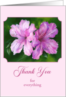 Thank You Azalea Pink and Magenta Flowers Personalized card