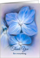 Thank You Blue Hydrangea Pastel Floral Art Custom card