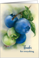 Thank You Blueberries Botanical Art Custom card