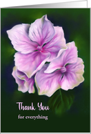 Thank You Pink Hydrangea Flowers Pastel Floral Personalized card