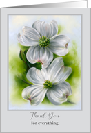 Thank You White Dogwood Pair Spring Pastel Flower Personalized card