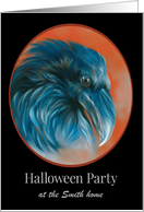 Halloween Party Invitation Gothic Raven Bird Profile Custom card