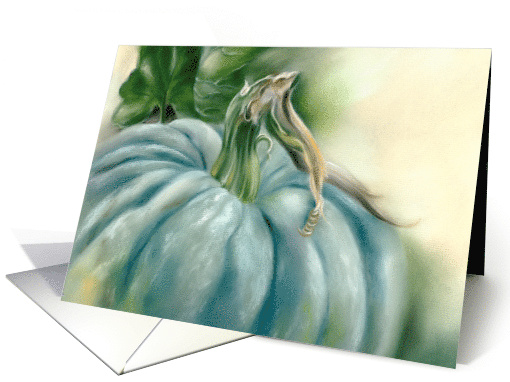 Any Occasion Blue Pumpkin Pastel Art Blank card (1771036)