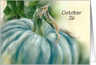 National Pumpkin Day Blue Squash Pastel Art Personalized card