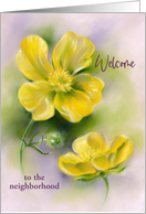 Welcome to Neighborhood Buttercups Yellow Wildflowers Art Custom card