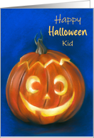 Halloween for Kid Goofy Grinning Pumpkin Face Personalized card